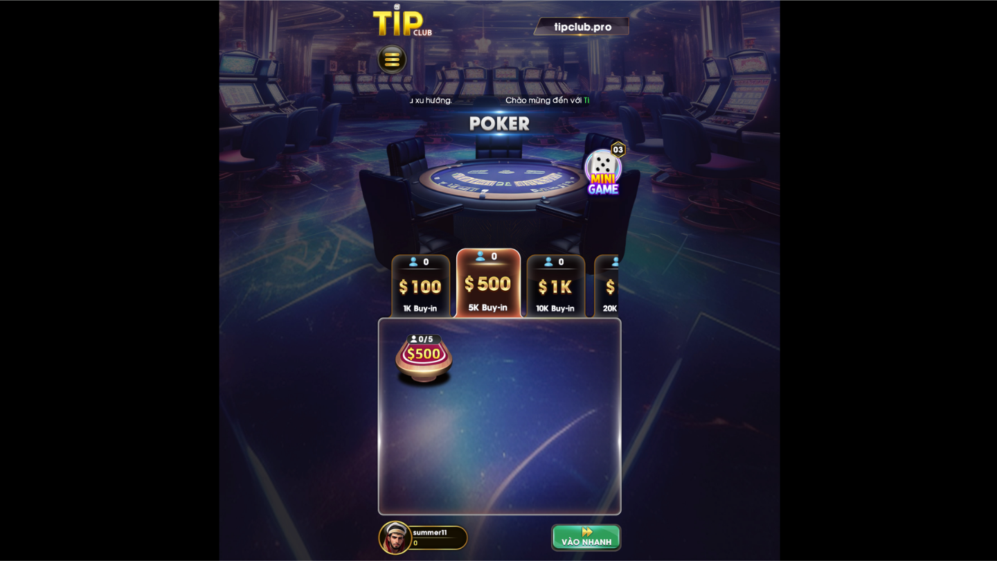 Game bài Poker Tipclub đẳng cấp quốc tế
